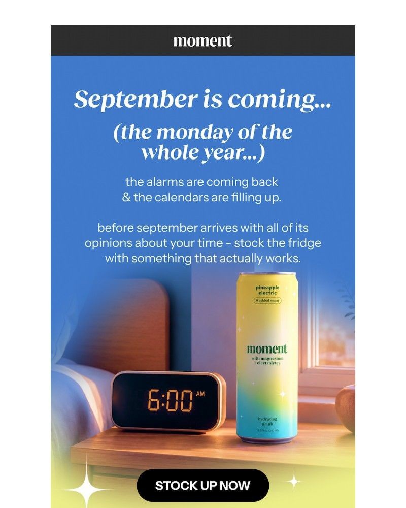 Screenshot of email sent to a Moment Newsletter subscriber