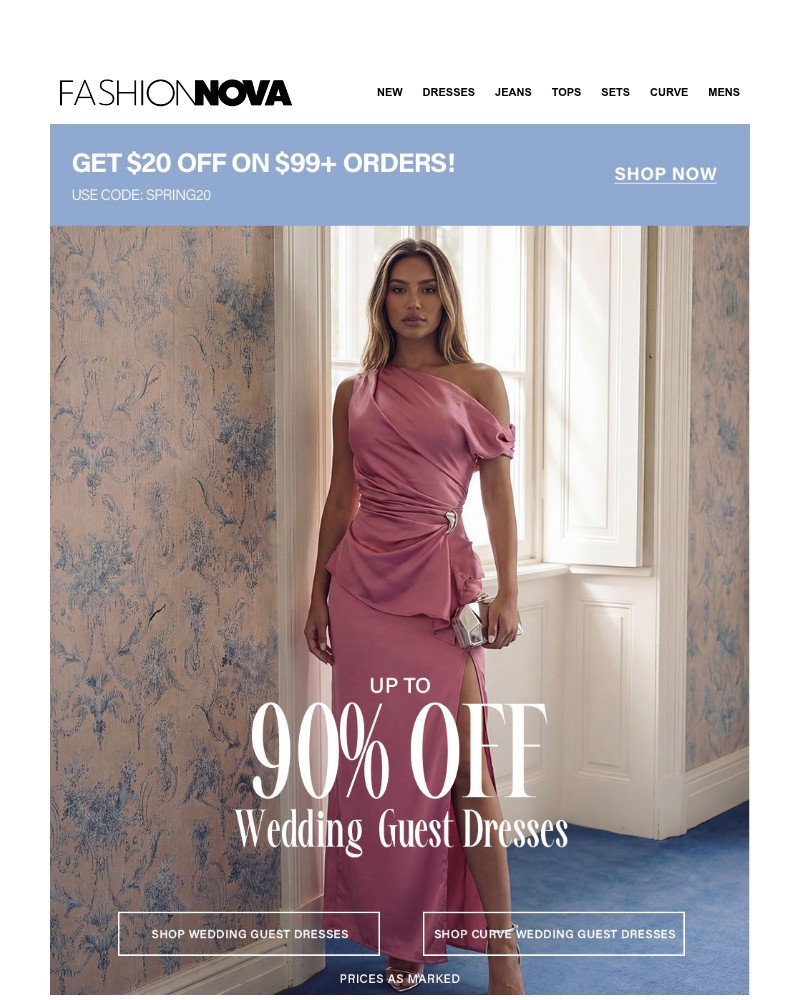 Screenshot of email sent to a Fashion Nova Registered user