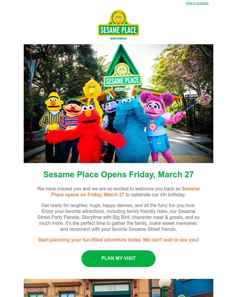 Screenshot of email sent to a Sea World Newsletter subscriber