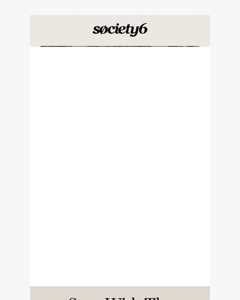 Screenshot of email sent to a Society6 Newsletter subscriber