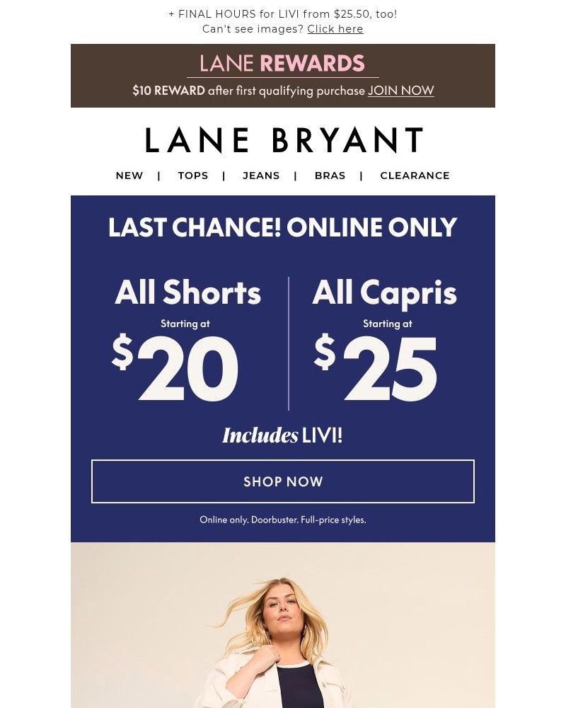 Screenshot of email with subject /media/emails/shake-a-leg-20-shorts-25-capris-ends-in-mins-147813-cropped-3bf5b43a.jpg