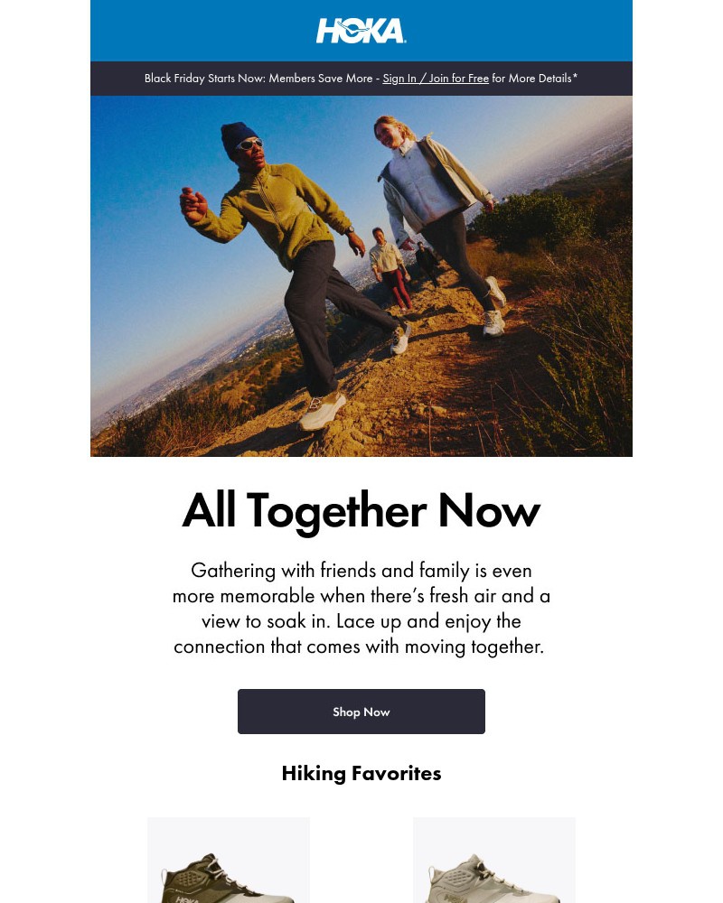 Screenshot of email sent to a Hoka Newsletter subscriber