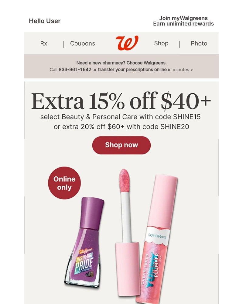Screenshot of email with subject /media/emails/shine-on-extra-15-or-20-off-beauty-favorites-c9c0cf-cropped-5c656673.jpg