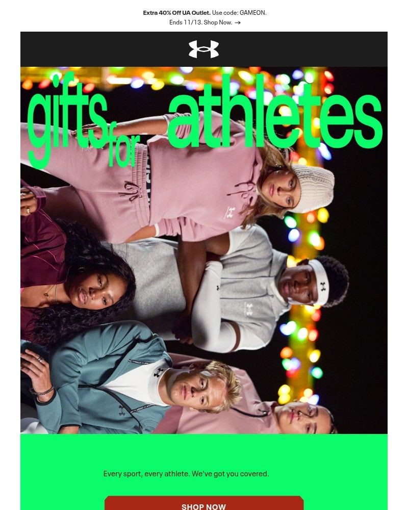 Screenshot of email sent to a Under Armour Newsletter subscriber