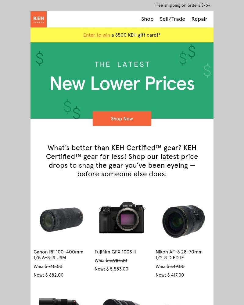 Screenshot of email with subject /media/emails/shop-new-lower-prices-on-pro-level-gear-dfe9f6-cropped-6be482a1.jpg