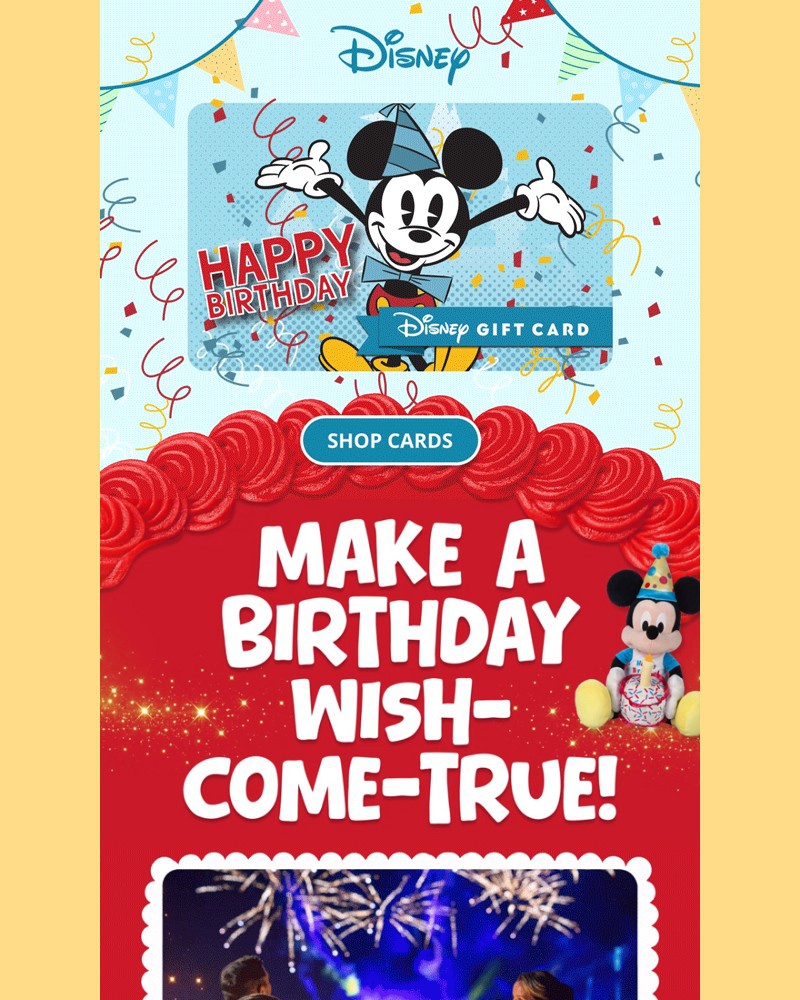 Screenshot of email sent to a Disney Cruise Line Registered user