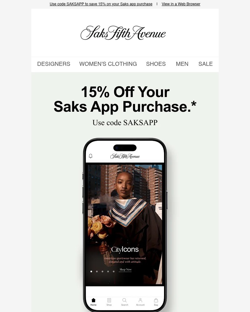 Screenshot of email with subject /media/emails/shop-on-the-saks-app-for-15-off-today-6a7ce2-cropped-fd11b24d.jpg
