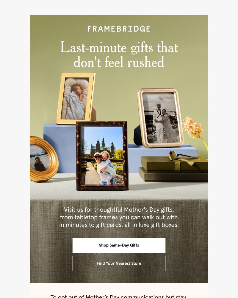 Screenshot of email sent to a Fleur & Bee Customer
