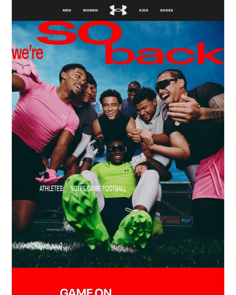 Screenshot of email sent to a Under Armour Newsletter subscriber