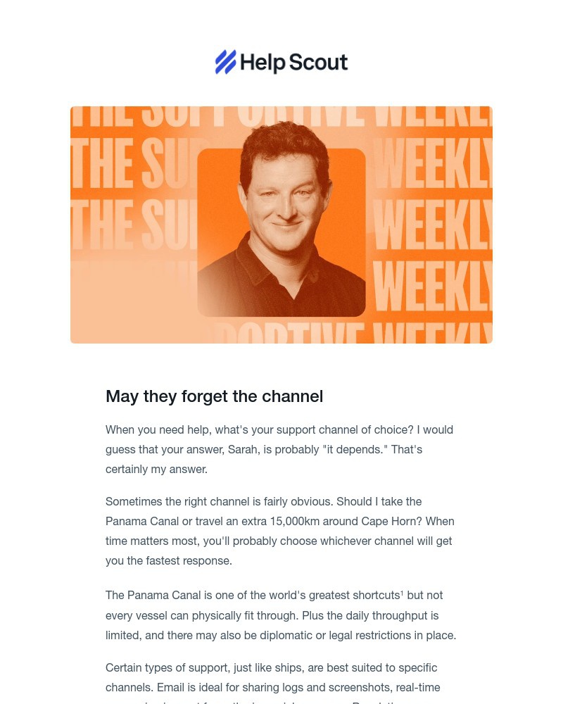 Screenshot of email sent to a Help Scout Trial user