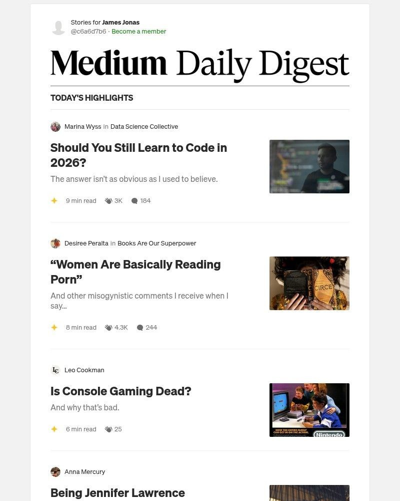 Screenshot of email with subject /media/emails/should-you-still-learn-to-code-in-2026-marina-wyss-in-data-science-collective-7e8_PMRxUW4.jpg