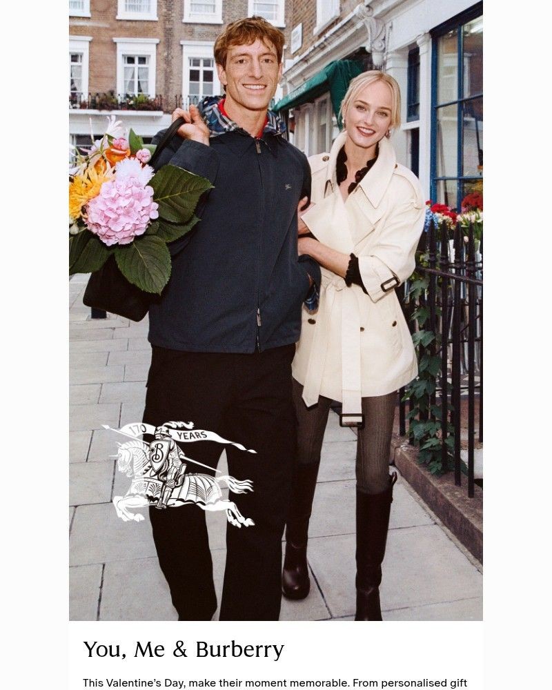 Screenshot of email sent to a Burberry Newsletter subscriber