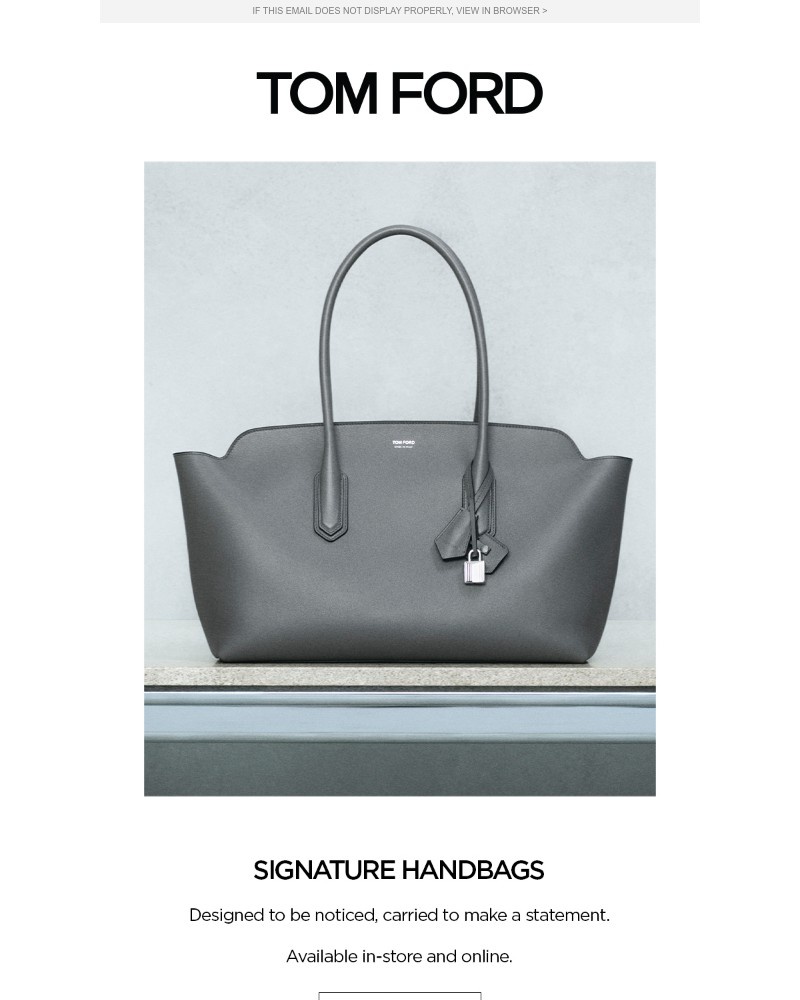 Screenshot of email sent to a Tom Ford Newsletter subscriber