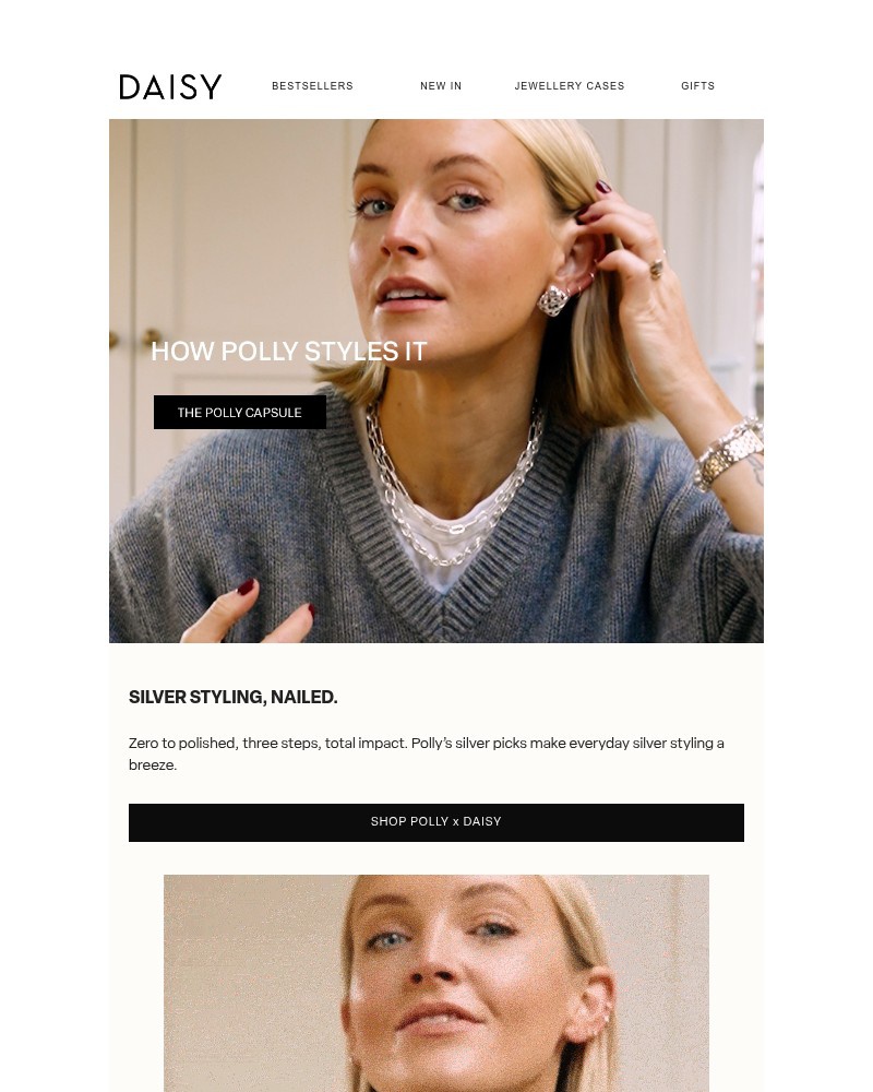 Screenshot of email sent to a Daisy Jewellery Cart abandoner