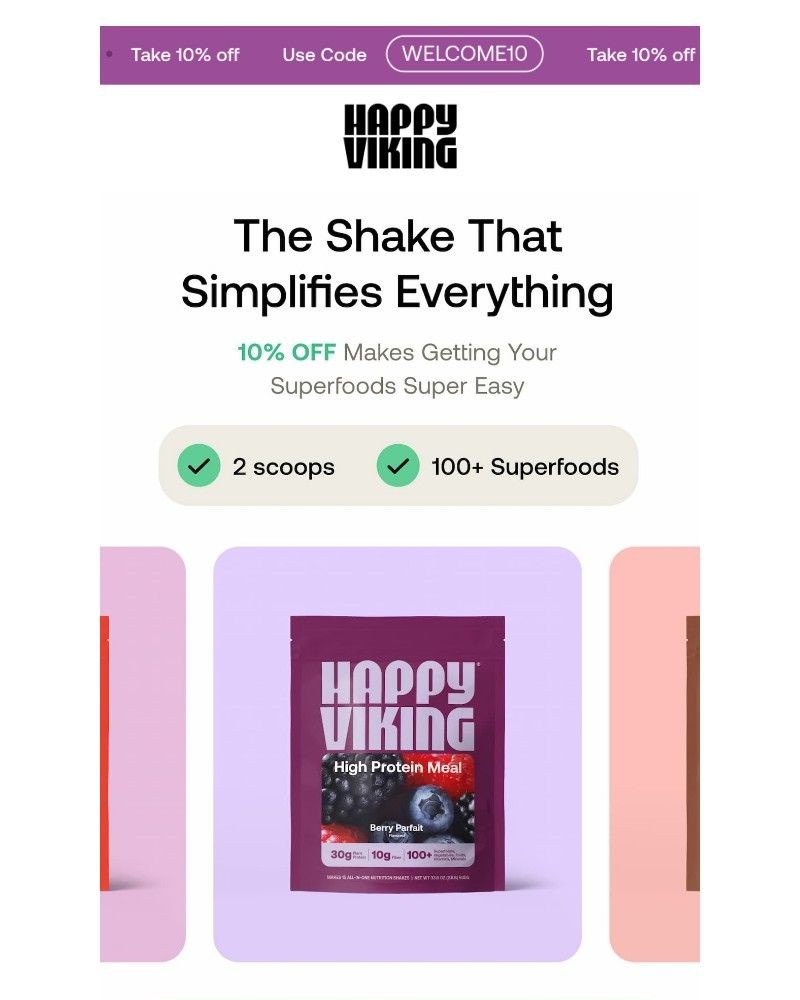 Screenshot of email sent to a Happy Viking Newsletter subscriber