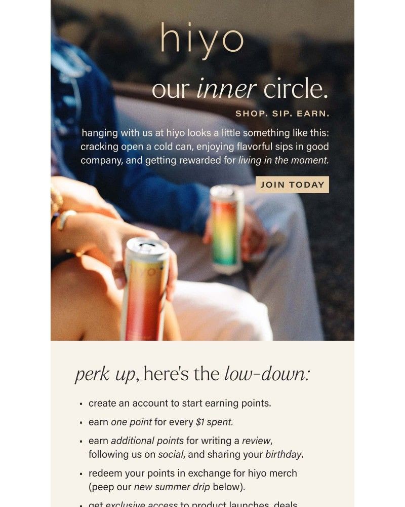 Screenshot of email sent to a hiyo Newsletter subscriber