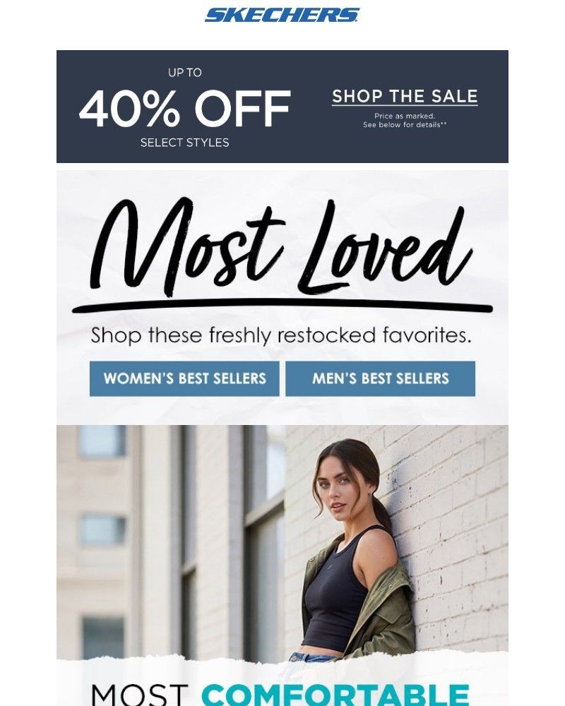 Screenshot of email sent to a Skechers Newsletter subscriber