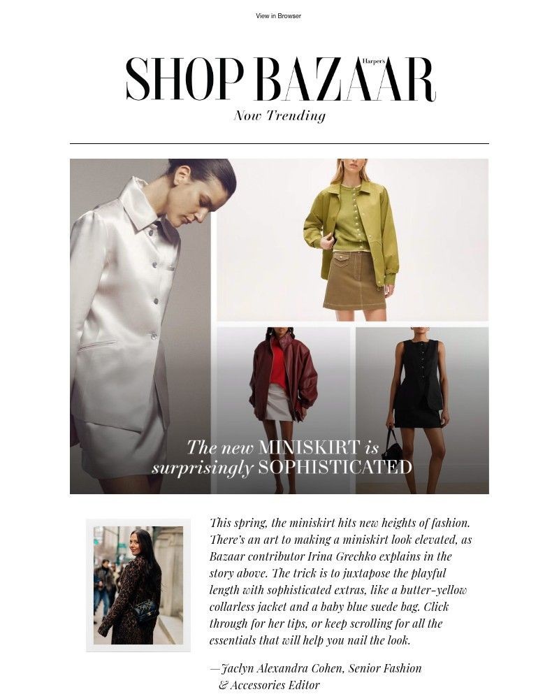 Screenshot of email sent to a Harper’s Bazaar Newsletter subscriber