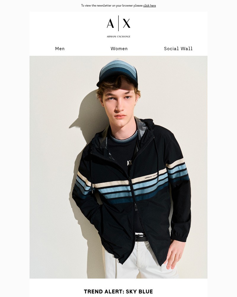 Screenshot of email sent to a Armani Exchange Newsletter subscriber