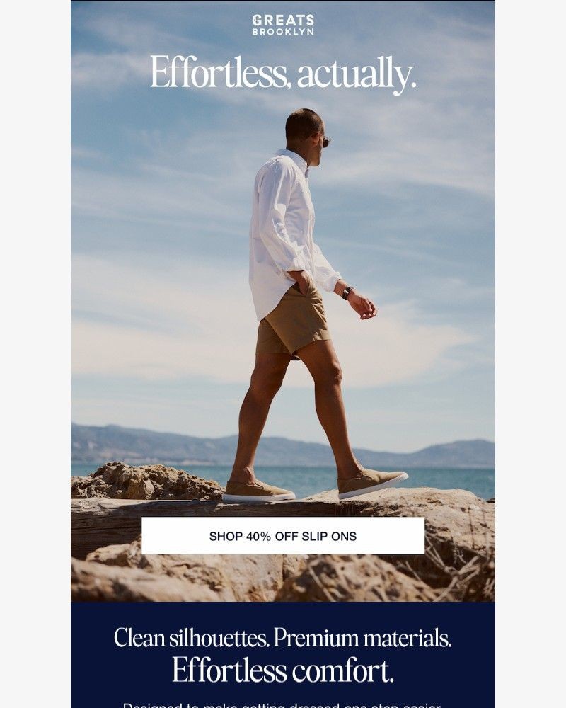 Screenshot of email sent to a Greats Newsletter subscriber