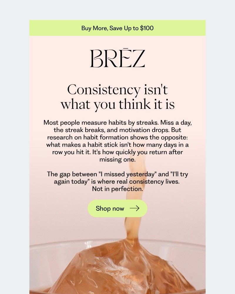 Screenshot of email sent to a Brez Newsletter subscriber