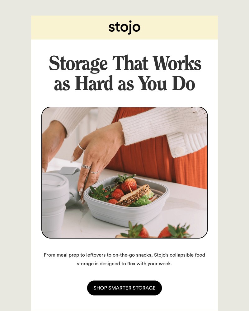 Screenshot of email sent to a Stojo Newsletter subscriber