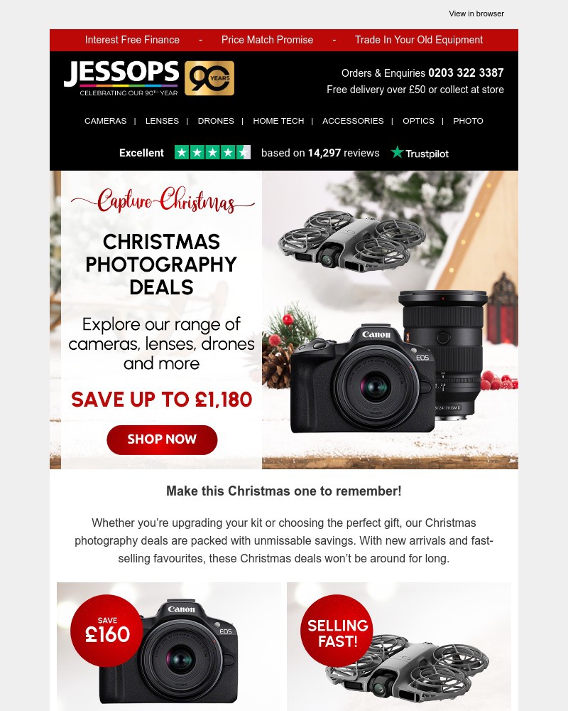 Screenshot of email sent to a Jessops Newsletter subscriber