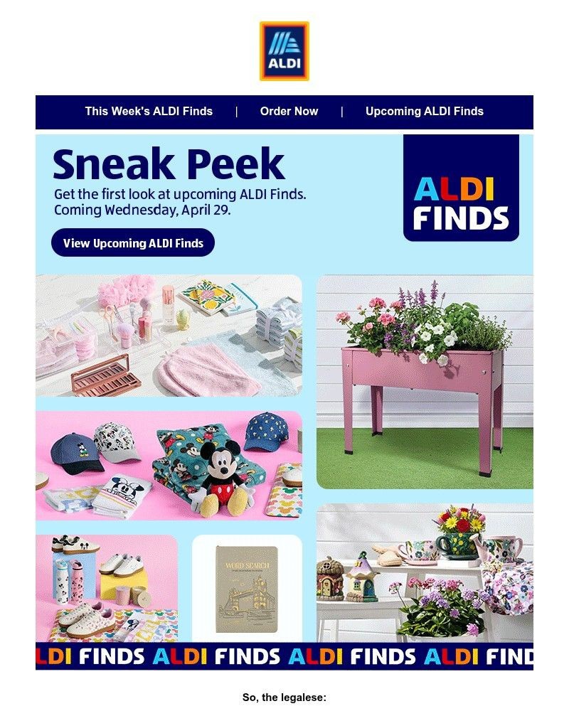 Screenshot of email with subject /media/emails/sneak-peek-upcoming-aldi-finds-05a63e-cropped-a6dfe018.jpg