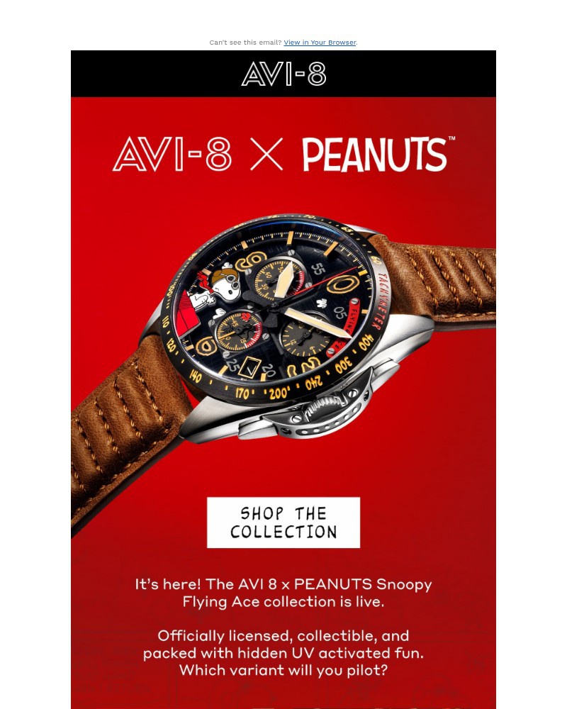 Screenshot of email with subject /media/emails/snoopys-flying-ace-has-landedshop-now-c55b2d-cropped-43c5a87f.jpg