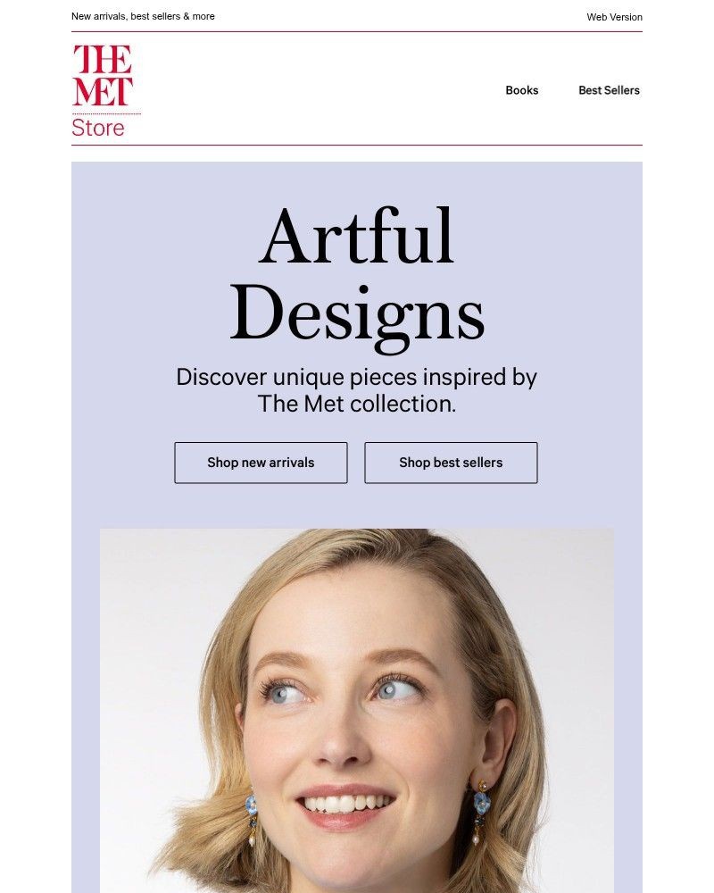 Screenshot of email sent to a The Metropolitan Museum of Art (The Met) Newsletter subscriber