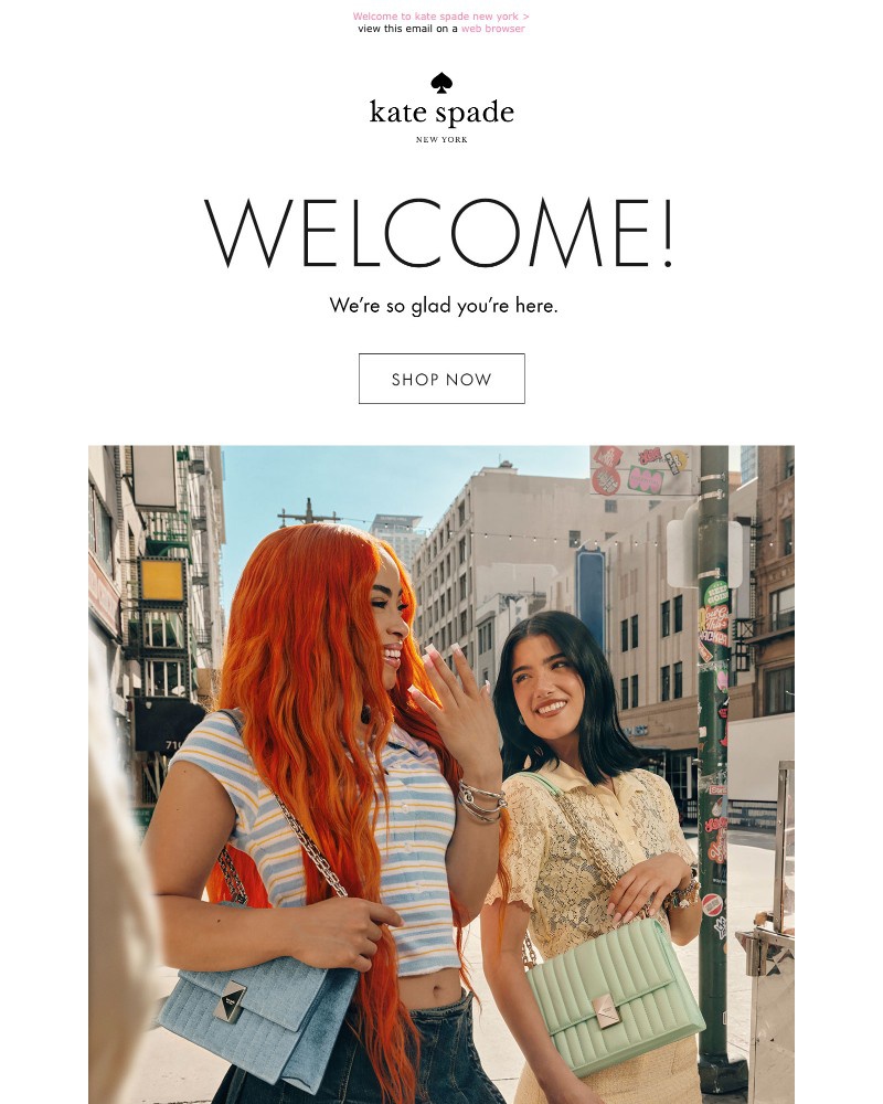 Screenshot of email sent to a Kate Spade Newsletter subscriber
