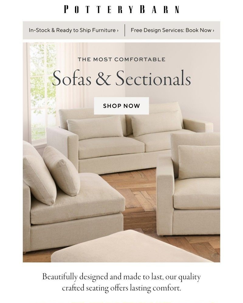 Screenshot of email sent to a Pottery Barn Cart abandoner