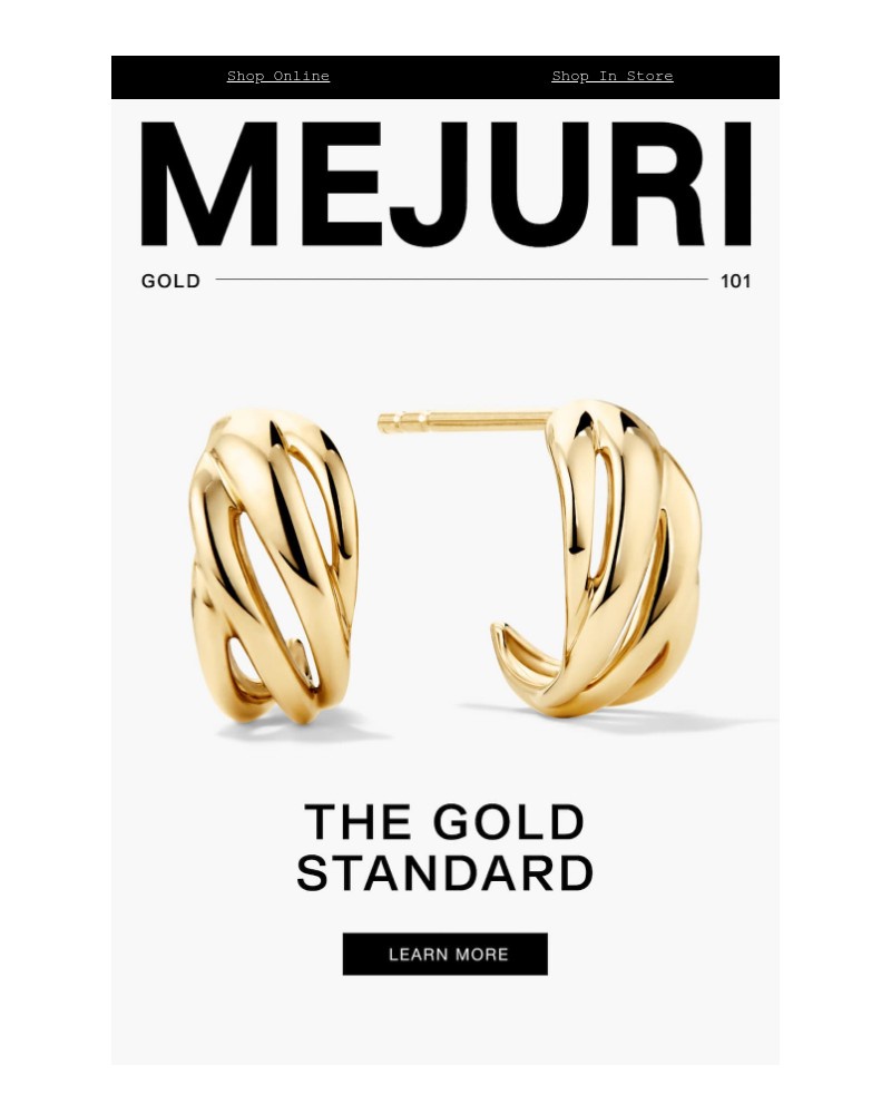 Screenshot of email sent to a Mejuri Registered user