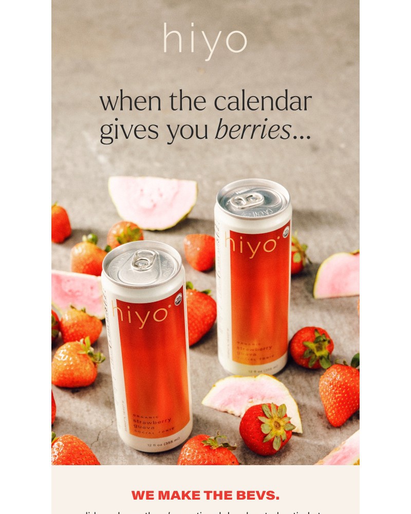 Screenshot of email sent to a hiyo Newsletter subscriber