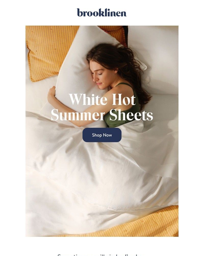 Screenshot of email sent to a Brooklinen Newsletter subscriber