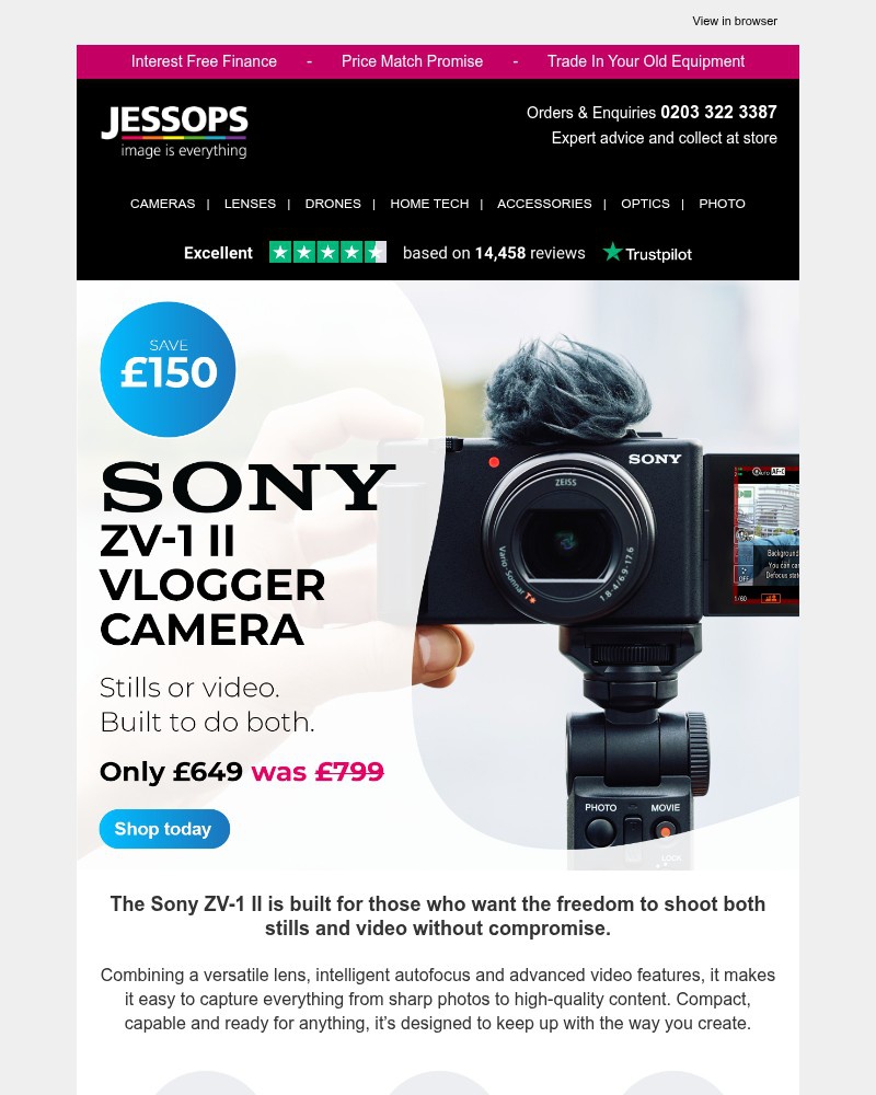 Screenshot of email sent to a Jessops Newsletter subscriber