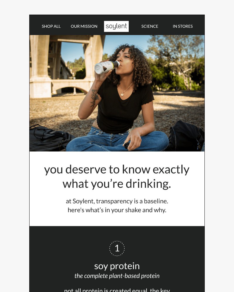 Screenshot of email sent to a Soylent Newsletter subscriber