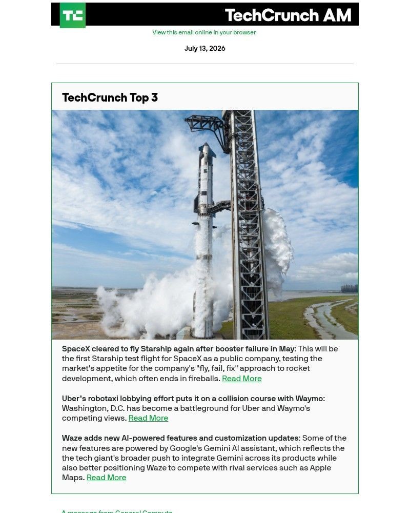 Screenshot of email with subject /media/emails/spacex-cleared-to-fly-starship-again-after-booster-failure-in-may-ad5964-cropped-0241da2c.jpg