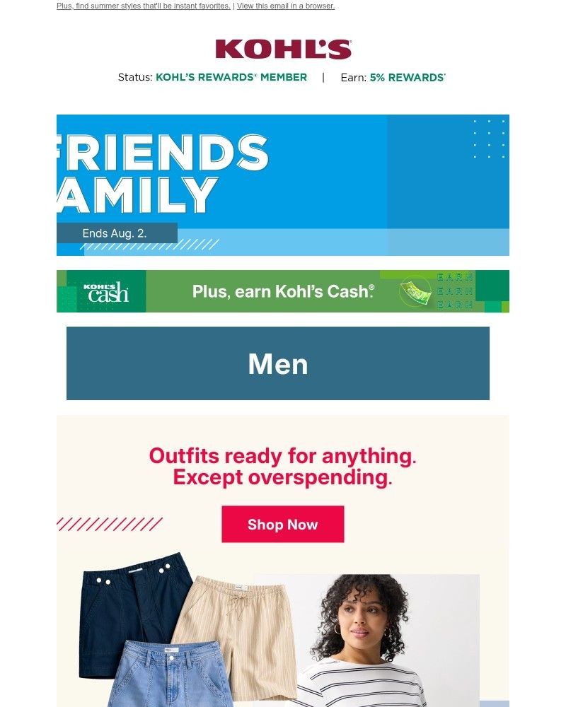 Screenshot of email sent to a Kohls Registered user