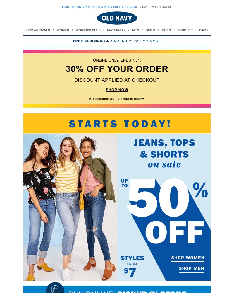 Screenshot of email with subject /media/emails/special-message-youve-landed-up-to-fifty-percent-off-jeans-tops-shorts-cropped-5b7b90d4.jpg