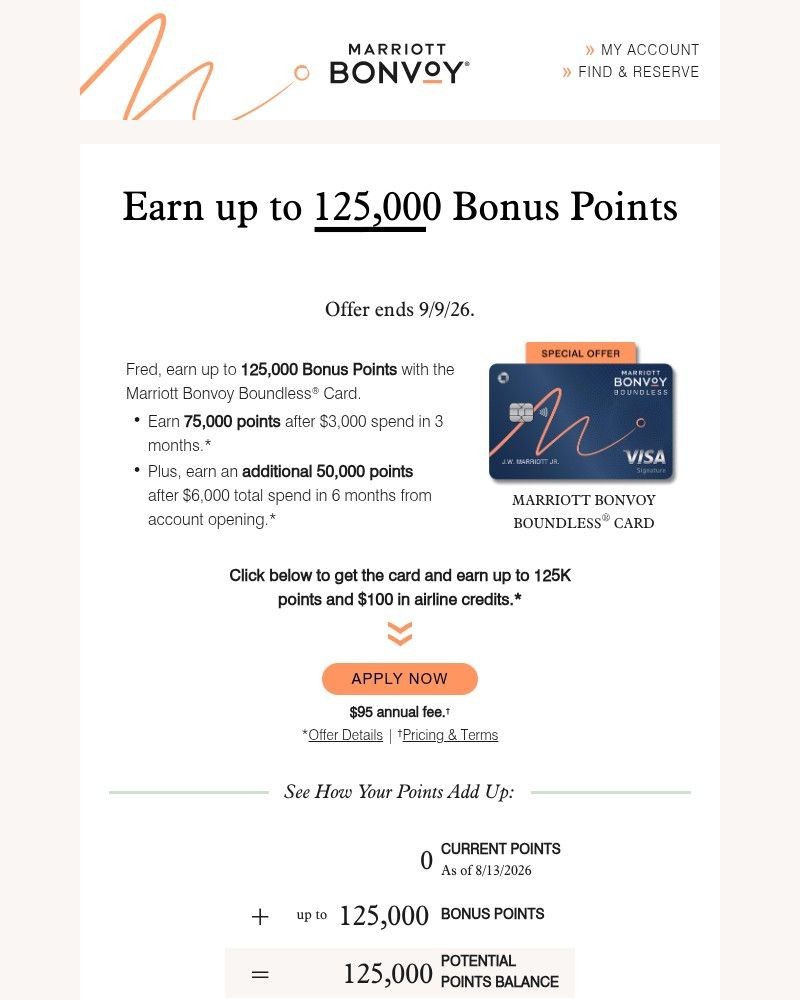 Screenshot of email sent to a Marriott Registered user