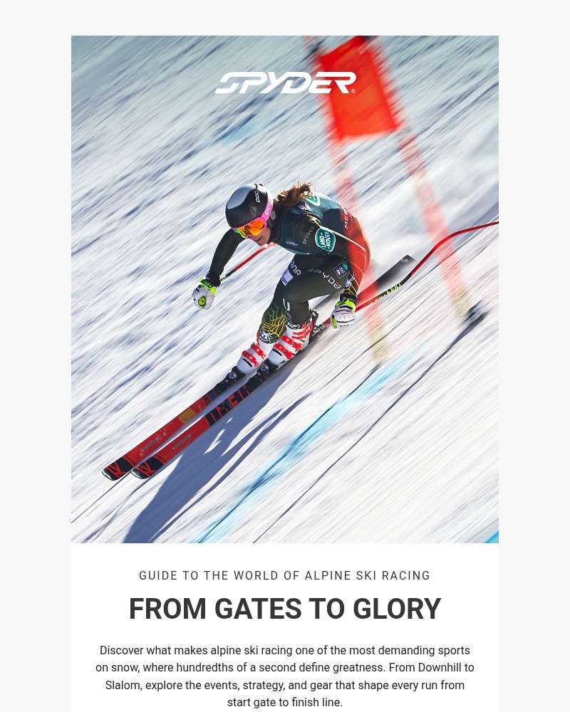 Screenshot of email sent to a Spyder Newsletter subscriber