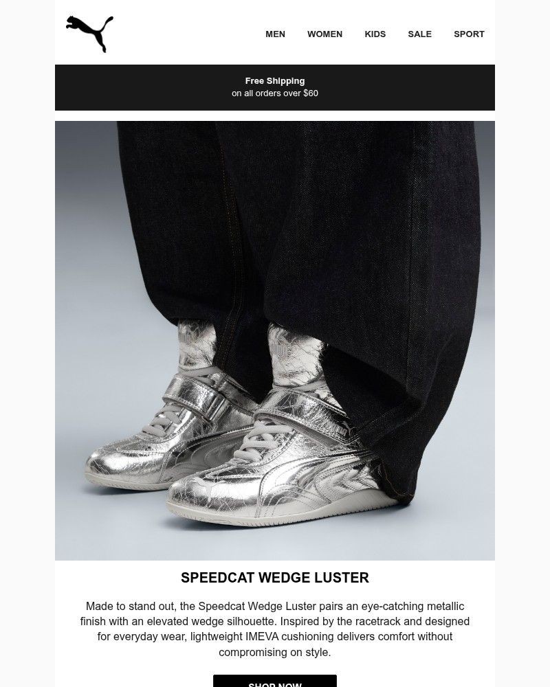 Screenshot of email sent to a Puma Newsletter subscriber