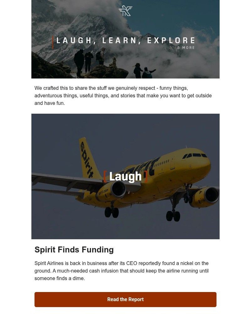 Screenshot of email sent to a KETL Mountain Apparel Newsletter subscriber