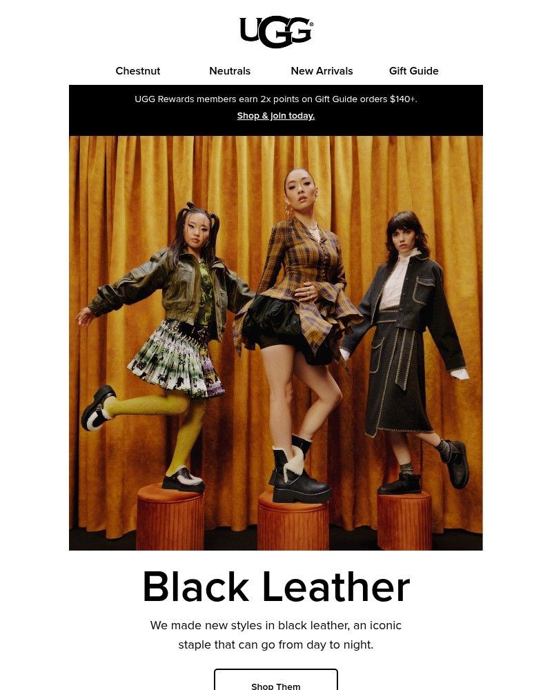 Screenshot of email sent to a UGG Newsletter subscriber