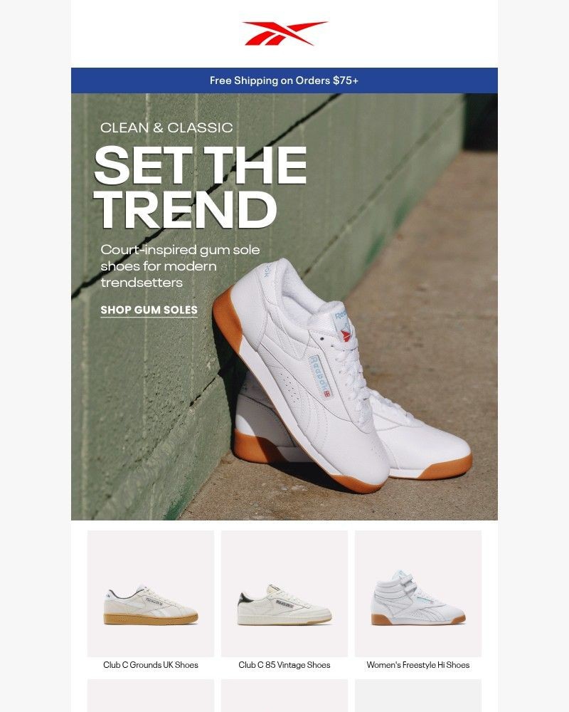 Screenshot of email sent to a Reebok Newsletter subscriber