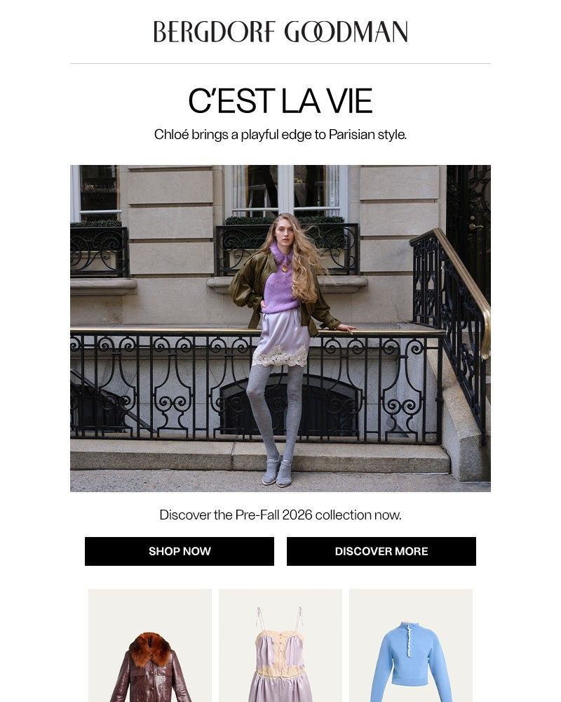 Screenshot of email sent to a Bergdorf Goodman Newsletter subscriber