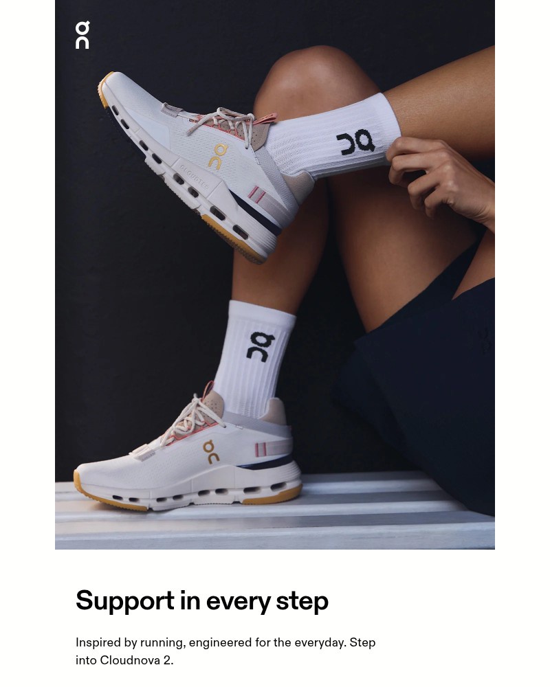 Screenshot of email sent to a On Newsletter subscriber