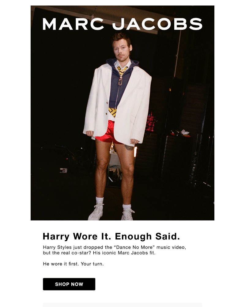 Screenshot of email sent to a Marc Jacobs Newsletter subscriber