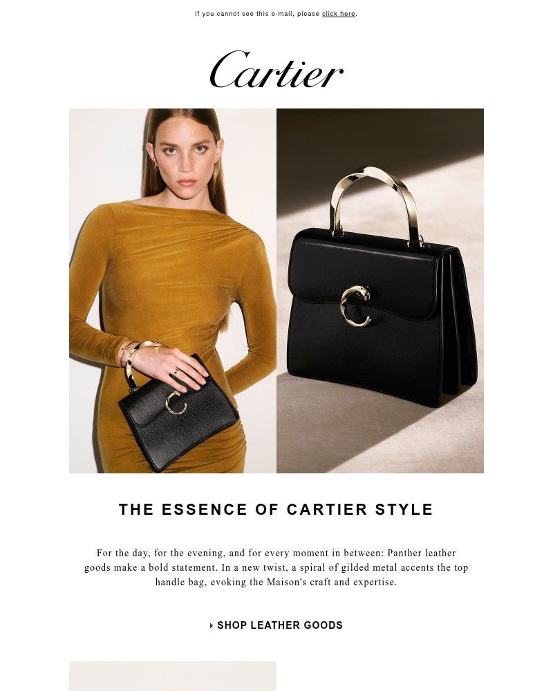 Screenshot of email sent to a Cartier Newsletter subscriber